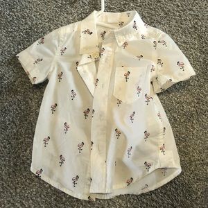 18M adorable flamingo button down for boy